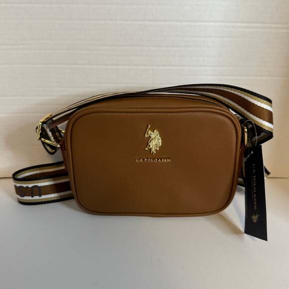 U.S. Polo Assn. Handbags - U.S. Polo Assn. Classic Zip Crossbody Bag Taupe